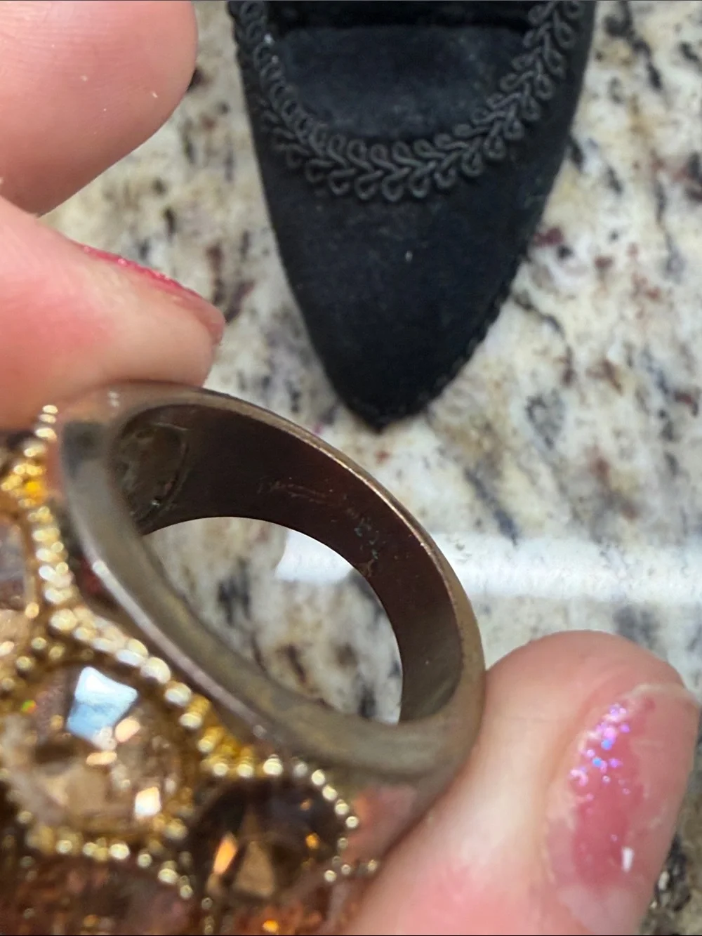 Gold-Tone Crystal Cluster Ring - Elegant Women's Statement Ring